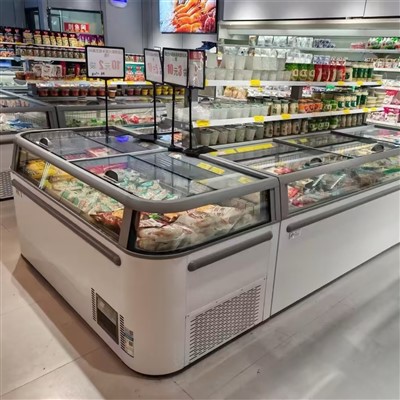 Glass Top Island Freezer